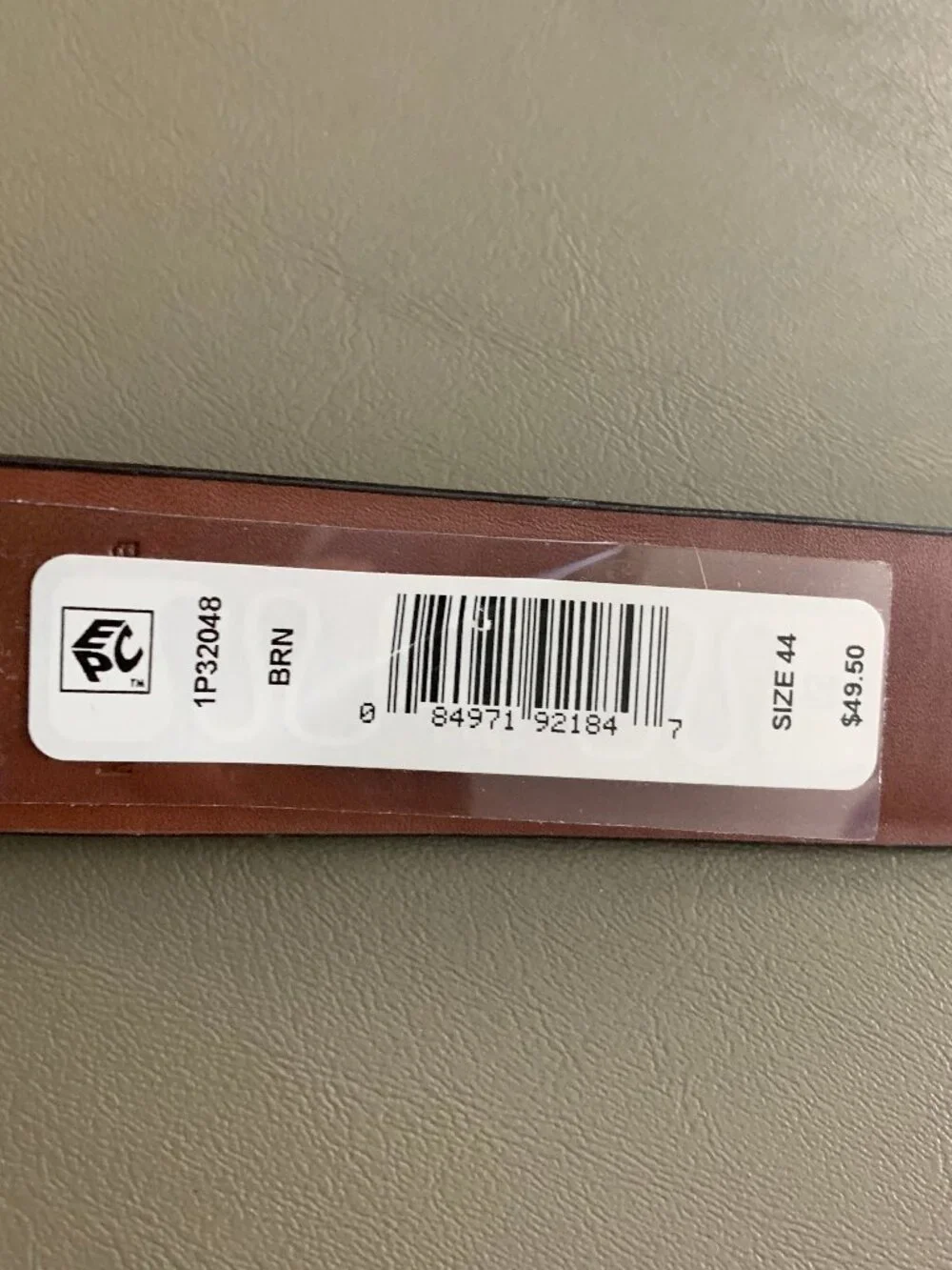 Perry Ellis Portfolio Men's Genuine Leather Dress Belt, Park Avenue Brown, 44